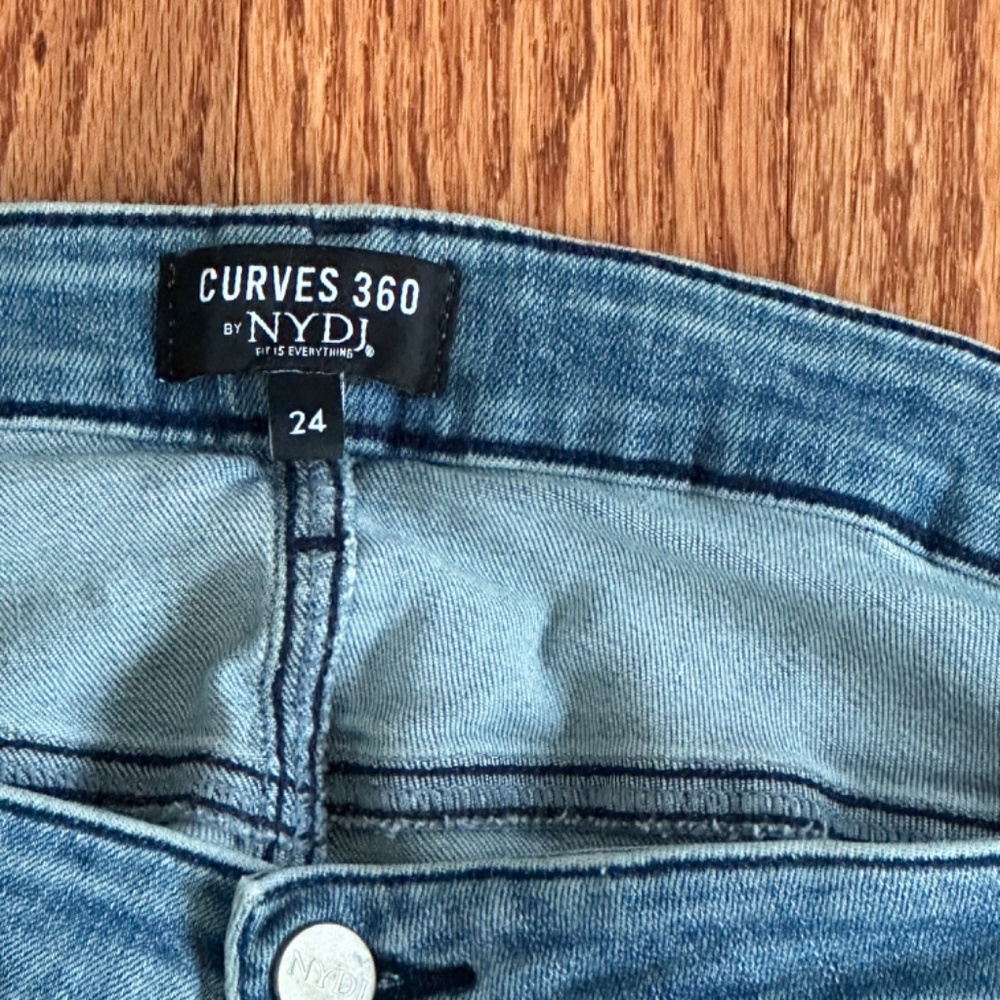 NYDJ Curve 360 Straight Ankle Slit Cropped Jeans Women's Size 24 - Picture 4 of 11